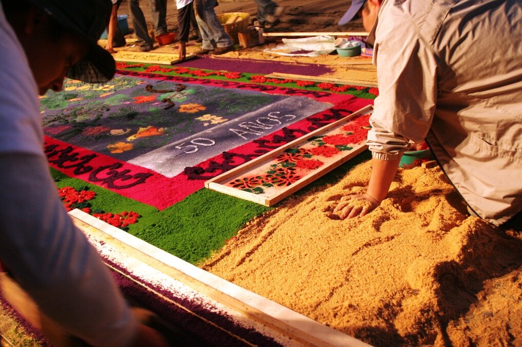 Carpet making in Antigua is an art!